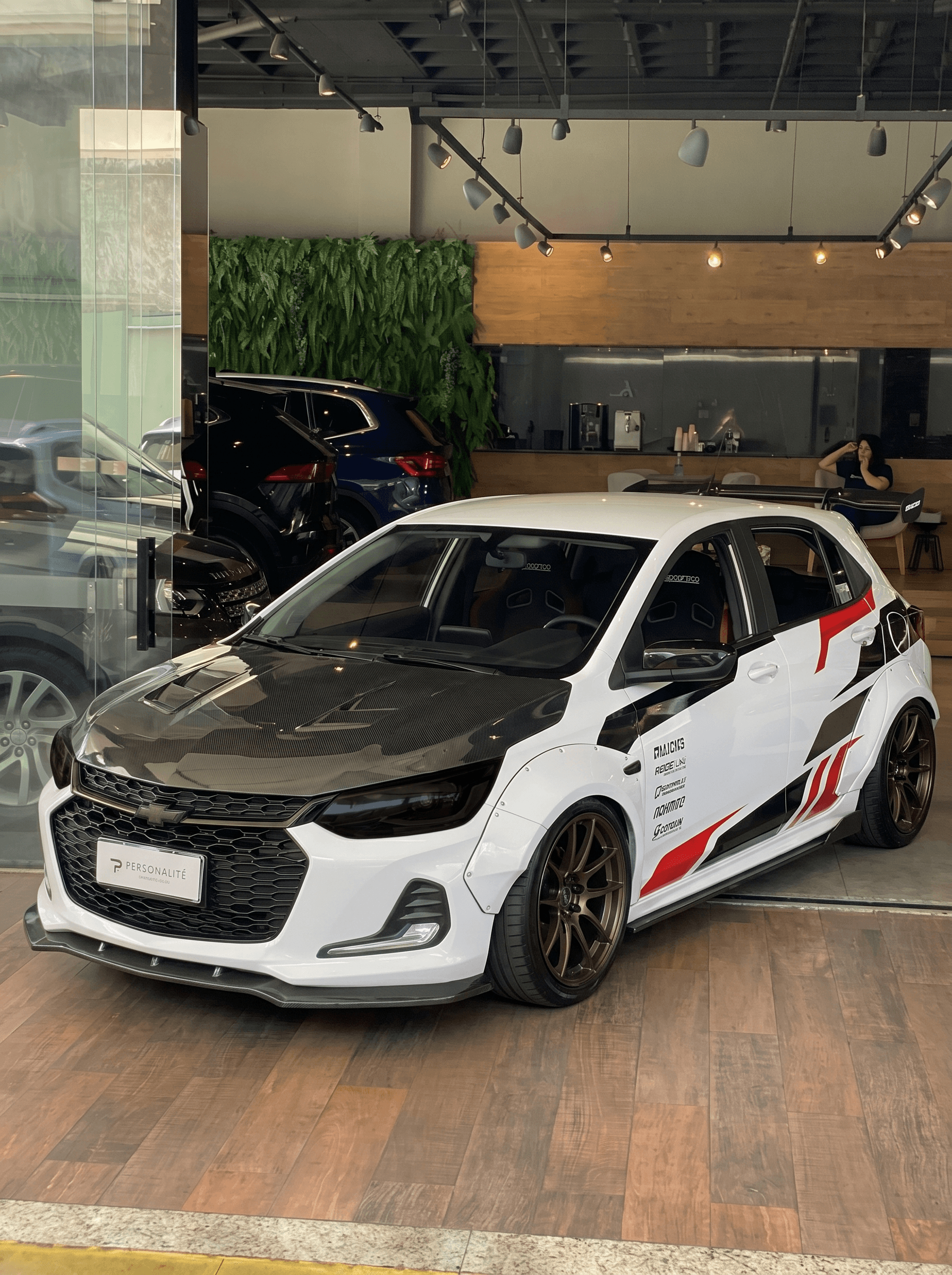 Chevrolet Onix track build with carbon hood and livery